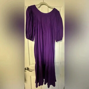 NWT Women's Vintage Ropa of California Lightweight Royal Purple Midi‎ Dress 10M